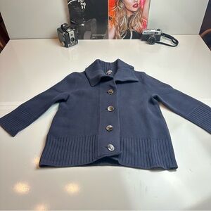 J. Jill Navy Cardigan with Button Front
